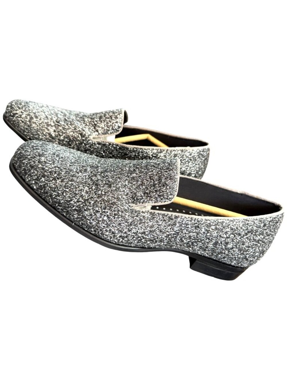 Stacy Adams Swank Slip-On Loafers Silver Glitter Men's  Size 8.5 M NWB
